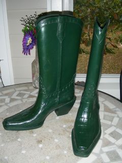 Donald Pliner Cowboy Western Rubber Rain Boots Sz 6 MSRP $198 Mint
