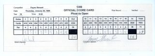 1999 Payne Stewart Phoenix Open PGA Used Signed Scorecard