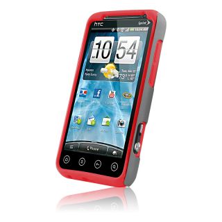 Naztech Vertex 3 Layer Cell Phone Cover Red Gelskin and Gray