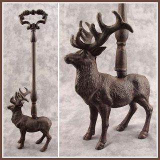 Deer Elk with Antlers Cast Iron Door Porter Doorstop