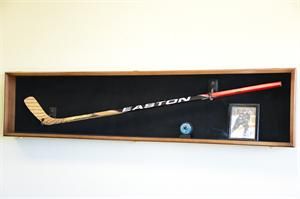 Hockey Stick Puck Display Case Rack Holder Full Size Wall Mounted NHL