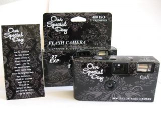  25 Black Lace Disposable Wedding Cameras New