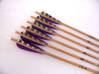 Gold Tip Traditional Arrows w Purple Feathers 5575