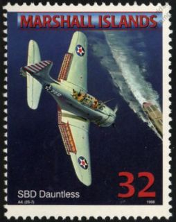 US Navy Douglas SBD Dauntless Dive Bomber Aircraft Airplane Mint Stamp