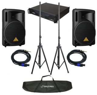 DJ Pro Package 2 Behringer B212XL Speakers Gemini XP 3000 Amp Cables