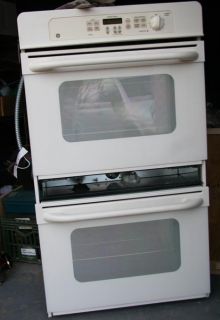 GE Profile 30 Double Oven Off White Double Wall Oven