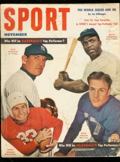 Sport Magazine 11 1952 DiMaggio Jackie Robinson Walker G