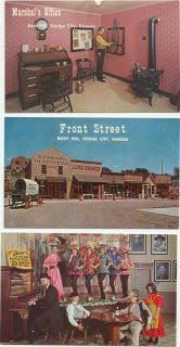 Boot Hill Dodge City Kansas Lot of 3 Vintage Postcards