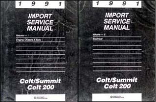 1991 Dodge Plymouth Colt Eagle Summit Shop Manual Set Original Repair