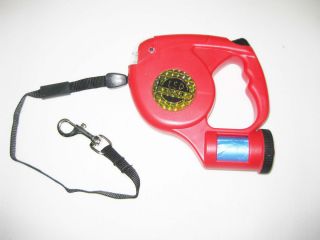Retrackable Dog Leash with LED light and waste bag dispenser