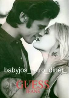 Drew Barrymore Sexy Rockabilly Guy Tattoo Kiss Guess Jeans Ad