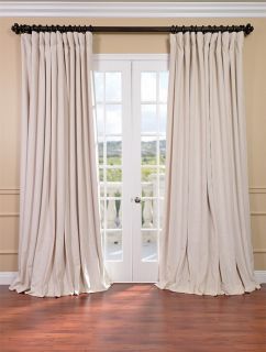  Ivory Double Wide Velvet Blackout Pole Pocket Curtains Drapes