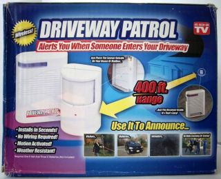 Driveway patrol security alarm Wireless Motion Sensor seen on TV