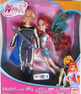 WINX CLUB BLOOM SKY DOLLS EXCLUSIVE 2 PACK 14 PIECES GREAT GIFT