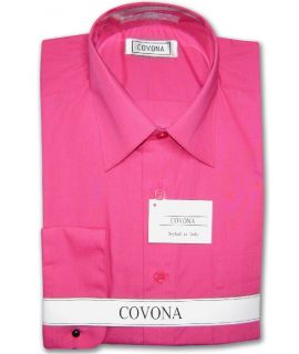 Mens Hot Pink Dress Shirt Cnvrtbl Cuff Sz 17 1 2 34 35