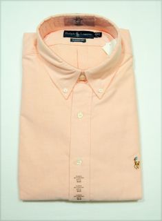  Polo Mens Classic Fit Button Down Dress Shirt Oxford Orange
