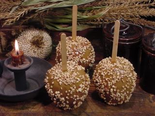 Primitive Faux Nuts Caramel Apples Cinnamon Buns Bowl Filler Crafts