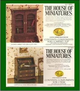 RARE House of Miniatures Dollhouse Furniture Kits 2 Desk Cabinet Top