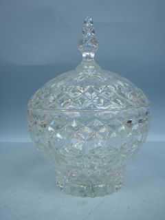 24 Lead Crystal Round Covered Candy Dish by Shamrock