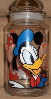  Mouse Minnie Mouse Donald Duck Disney Glass Candy Jar with Lid