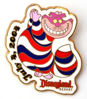 Disney Pin DLR 4th of July 2004 Cheshire Cat in Red, White and Blue