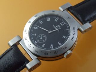 New Stainless Steel Dual Face Hand Wind Watch Black