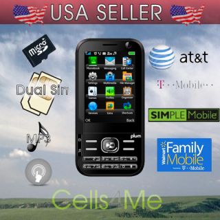    MP4 Dual Sim Touch Screen Cell Phone AT T T Mobile Simple Mobile