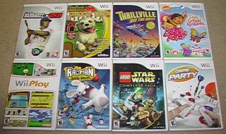 Lot of 8 Family Kids Wii Games Lego Star Wars Rayman Dora Play Party