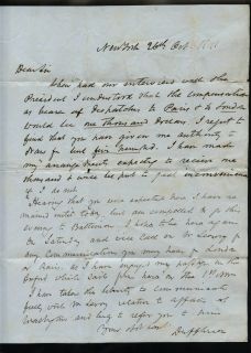 1841 Signed Duff Green Daniel Webster Stampless Letter Civil War 1812
