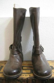 Donna Carolina Gorgeous Italian Brown Buckle Calf Boots Womens Sz 38 5