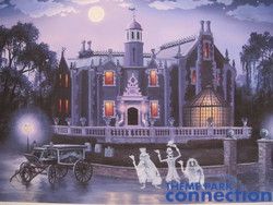  Fine Art Haunted Mansion WDW Signed Larry Dotson Giclee Art