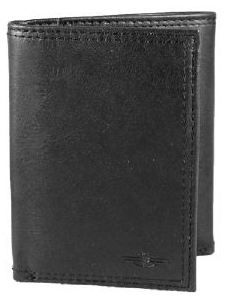Dockers Mens Business Casual Newport Black Leather Trifold Travel