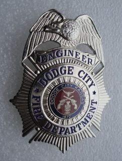 Obsolete Dodge City Fire Dept Kansas Engineer Badge