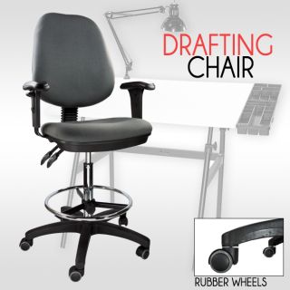Office Drafting Clerk Bank Chair Adjustable Back Footrest Armrest