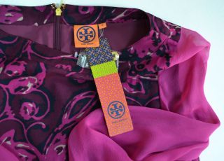 Tory Burch Dorrance Dress US 12 L XL UK 16 $550 Wool Silk Paisley Pink