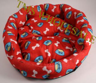  Red Pet Bed Spot Dog Bowl Design for Small 15 25lb Pet