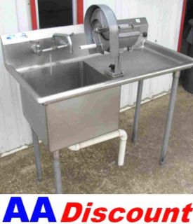 Used 1 Compartment Sink w 22 Right Drainboard Manual Nemco Vegetable