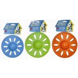 Small Whirl Wheel Squeaker Frisbee Rubber Dog Toy