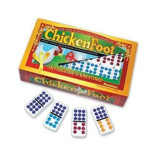 CHICKENFOOT Game Double 9 Color Coded Dominoes with Jumbo Size Dots