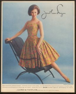 1961 Dreama Peery Strawberry Dress Photo Lord Taylor Ad