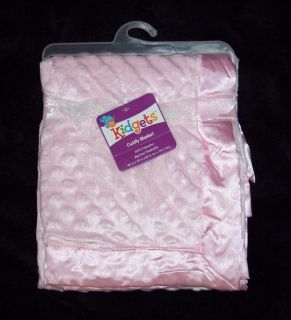  Kidgets Pink Minky Dot Satin Baby Blanket