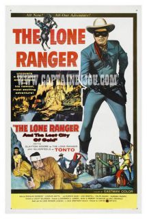 original 27 x 41 linen mounted one sheet for the lone ranger and the
