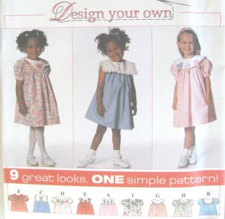 Toddler Dress Pattern 7486 Easy New Design Own Yokes