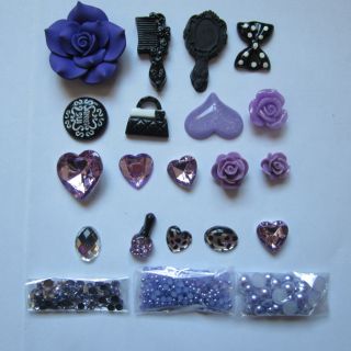 Dark Purple Anna Sui DIY Deco Kit for Cell Phone iPhone 4G 4S 5 Case