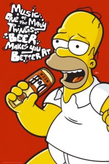 The Simpsons Homer Simpson Drinking New Poster