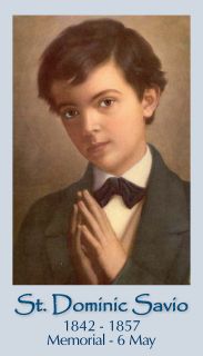 Saint St. Dominic Savio Holy Quotes Card + Death, But Not Sin