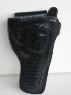 Don Hume Black leather basketweave holster for Colt Python Trooper