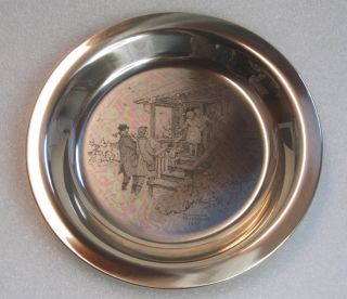 1975 FRANKLIN MINT CHRISTMAS STERLING SILVER PLATE 5.7 TROY OZ *FREE