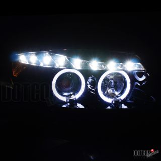  E90 323i 4DR Dual Halo R8 LED Projector Headlights Smoke Lens
