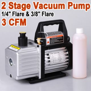 Stage 3CFM Rotary Vane Deep Vacuum Pump HVAC Tool AC